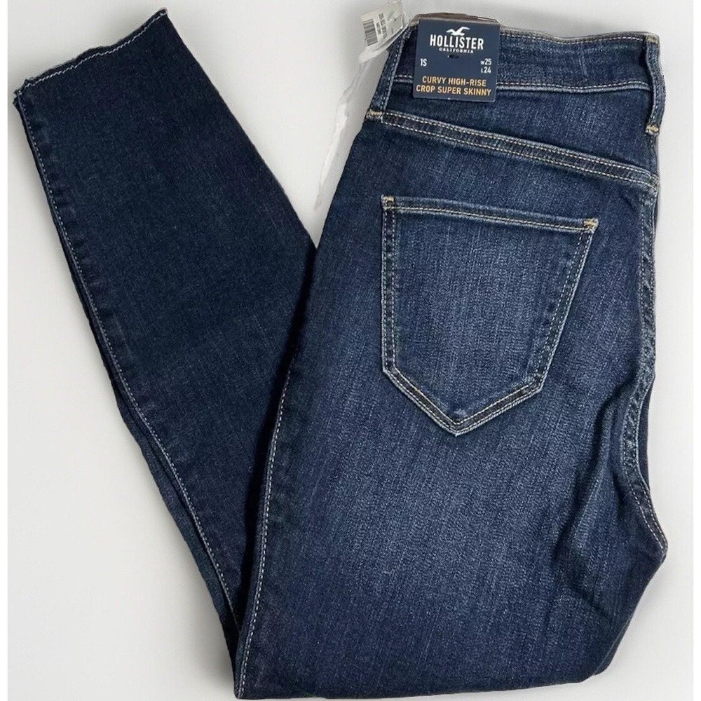 NWT Hollister Curvy Crop High Rise Super Skinny Jeans Sz 1 Short 25